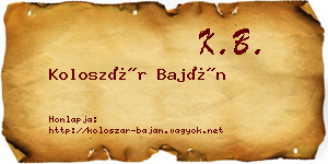 Koloszár Baján névjegykártya